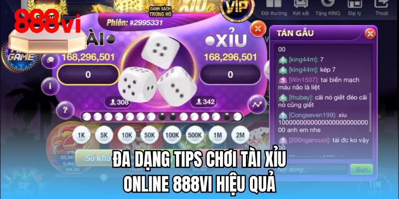 Đa dạng tips chơi tài xỉu online 888VI hiệu quả